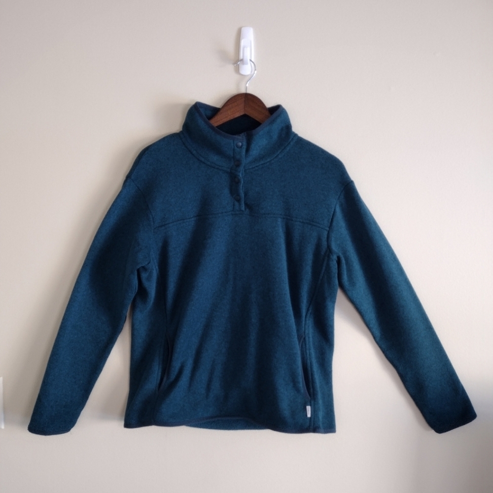 🌿 Eddie Bauer Green Size Large Button-Up Fleece Jacket